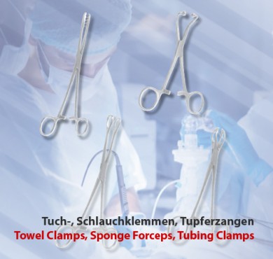 Towel Clamps, Sponge and Dressing Forceps, Tubing Clamps