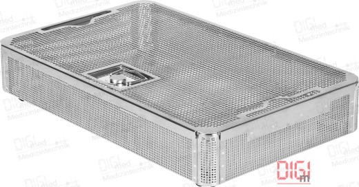 3/4 Tray Basket with Lid and Polymer Foot, perforated standard model for middle containers