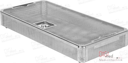 1/1 Tray Basket with Lid and Polymer Foot, perforated standard model for full containers