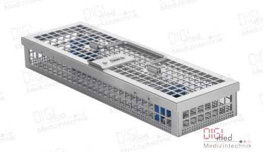 Optics tray basket with lid, perforated standard model, single length