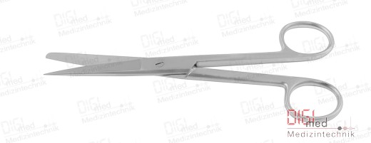 surgical Scissors standard straight, one sided pointed