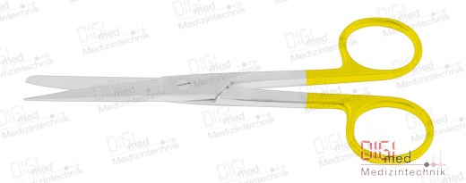 Surgical scissors with carbide cutting edges STANDARD, straight, one sided pointed