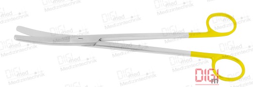 Gynecological scissors with carbide insert SIMS, curved, blunt/sharp