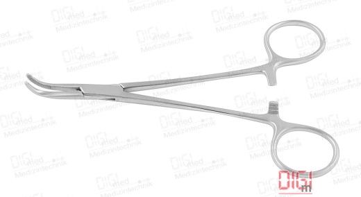 Artery clamp BABY-MIXTER, strongly curved