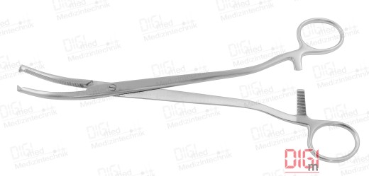 Peritoneal clamp, hysterectomy clamp WERTHEIM 1x2