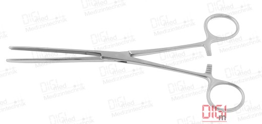 Bowel clamp DOYEN straight, with atraumatic serration