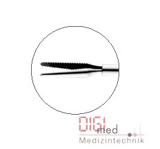 Titan Netzhautpinzette, gerade, gezahnte Backen