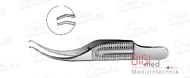 Colibri corneal forceps HARMS, 1x2 oblique