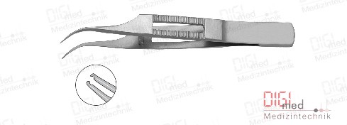 Gewebepinzette, gebogen, #16, fein gerillte Spitzen