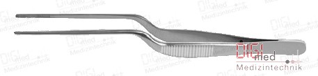 Dressing Forceps BAYONET, 14.6cm serrated jaws