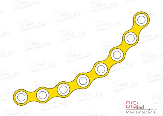 Orbital plate, titanium, 8 holes, Profile 0.6mm, System 2.0mm