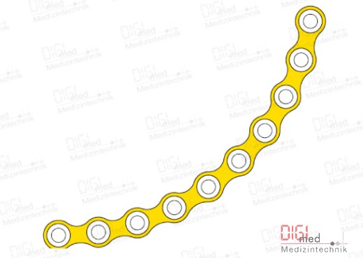 Orbital plate, titanium, 10 holes, Profile 0.6mm, System 2.0mm