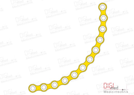 Orbital plate, titanium, 12 holes, Profile 0.6mm, System 2.0mm