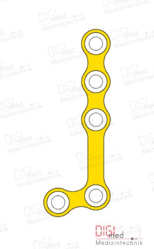 L-plate 110°, titanium, 5 holes left, Profil 0.75mm, System 2.0mm