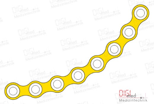 Orbital plate, titanium, 8 holes, 0.75mm Profil, 2.0 MM system