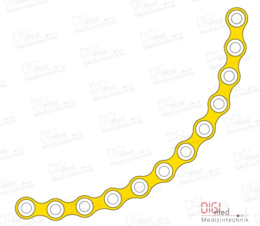 Orbital plate, titanium, 12 holes, 0.75mm Profil, 2.0 MM system