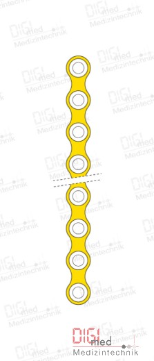 Straight plate, titanium, 12 hole, Profile 1.0mm, System 2.0mm