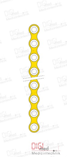 Straight plate, titanium, 20 hole, Profile 1.0mm, System 2.0mm