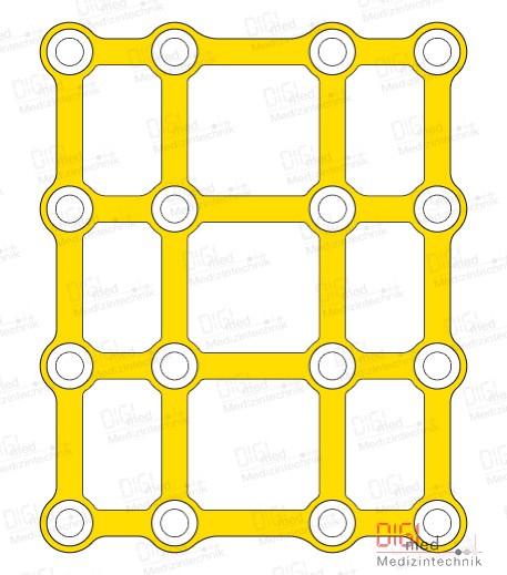 Rechteck Platte, Titan, 4x4 Loch, Profil 1.0mm, System 2.0mm