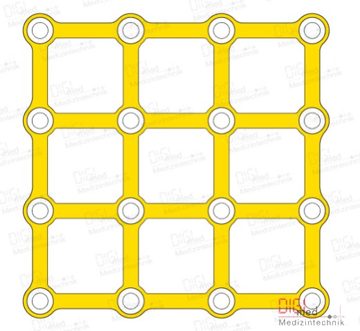 Viereck Platte, Titan, 4x4 Loch, Profil 1.0mm, System 2.0mm