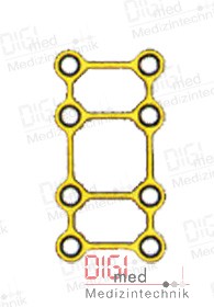 Rechteck Platte, Titan, 4x2 Loch, Profil 0.6mm, System 2.0mm