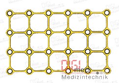 Square plate, titanium, 6x4 hole, profile 0.6mm, system 2.0mm