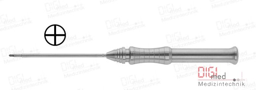 Screwdriver rotatable with blade, self-locking for Ø 2.0 mm screws, cross head