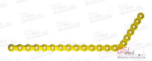 Mandibular angle plate, left, 6+14 holes, system 2.7 mm, profile 2.2 mm