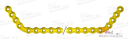 Full mandibular reconstruction plate, 4+17+4 holes, system 2.7 mm, profile 2.2 mm