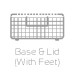 3/4 Tray Basket with Lid and Polymer Foot, perforated standard model for middle containers
