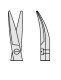 Micro scissors, micro dissection scissors, curved, blunt