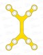 Double Y-plate, titanium, 8 holes, Profil 0.6mm, System 2.0mm
