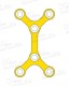 Double Y-plate, titanium, 6 holes long, Profile 1.0mm, System 2.0mm