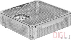 1/2 Tray Basket with Lid and Polymer Foot, perforated standard model for half containers