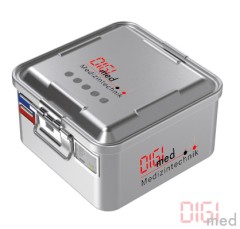 1/2 stainless steel container model, bottom unperforated, lid perforated