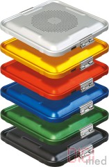 Flach Container Deckel gelocht