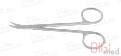 feine chirurgische Schere, seitlich gebogen