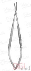 Micro scissors, micro dissection scissors, straight, serrated, 15.0 cm, 6&quote;