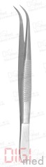 Splinter Forceps, smooth, curved