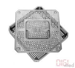 Sieve basket made of stainless steel sheet for 1/1 container 485 x 253