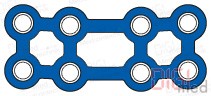 Titanium mesh grid plate, 4x2-hole, Zygoma