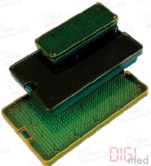 Autoklavierbare Kunststoff Behälter mit Silikon Fingermatte, für Dampfdurchdringung perforiert