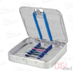 Sterilisation Siebkorb mit Deckel, S.S perforierter Edelstahlsiebkorb mit Deckel und Silikonhalterungen