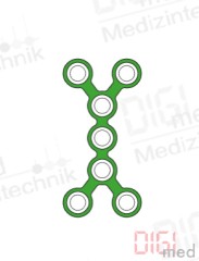 TITANIUM DOUBLE Y-PLATE, 7 HOLES, profile 0.6mm
