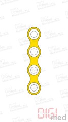 gerade Platte, Titan, 4 Loch klein, Profil 0.6mm, System 2.0mm