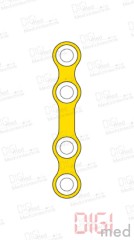 gerade Platte, Titan, 4 Loch mittel, Profil 0.6mm, System 2.0mm