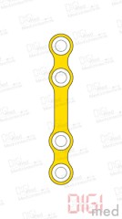 Straight plate, titanium, 4 hole large, Profile 0.6mm, System 2.0mm