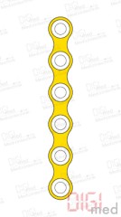 gerade Platte, Titan, 6 Loch, Profil 0.6mm, System 2.0mm