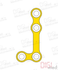 L-Platte, Titan, 4 Loch lang links, Profil 0.6mm, System 2.0mm