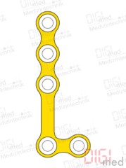 L-Platte, Titan, 5 Loch rechts, Profil 0.6mm, System 2.0mm